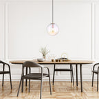 Lena 60-Watt 1-Light Brushed Gold Modern Pendant Light with Clear Iridescent Glass Shade and No Bulbs Included