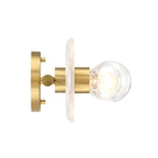 Cumeo 28 in. 3-Light Brushed Gold Transitional Vanity Light with Marble Accents