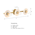 Cumeo 28 in. 3-Light Brushed Gold Transitional Vanity Light with Marble Accents