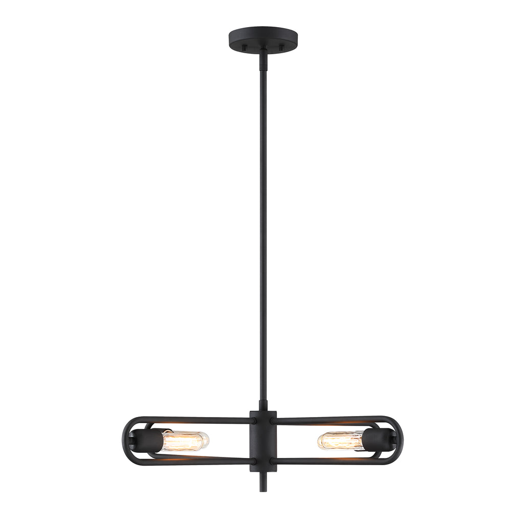 Lumi 60-Watt 4-Light Black Modern Cage Chandelier Convertible Semi Flush Mount for Living Rooms