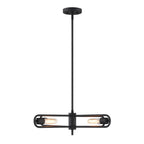 Lumi 60-Watt 4-Light Black Modern Cage Chandelier Convertible Semi Flush Mount for Living Rooms