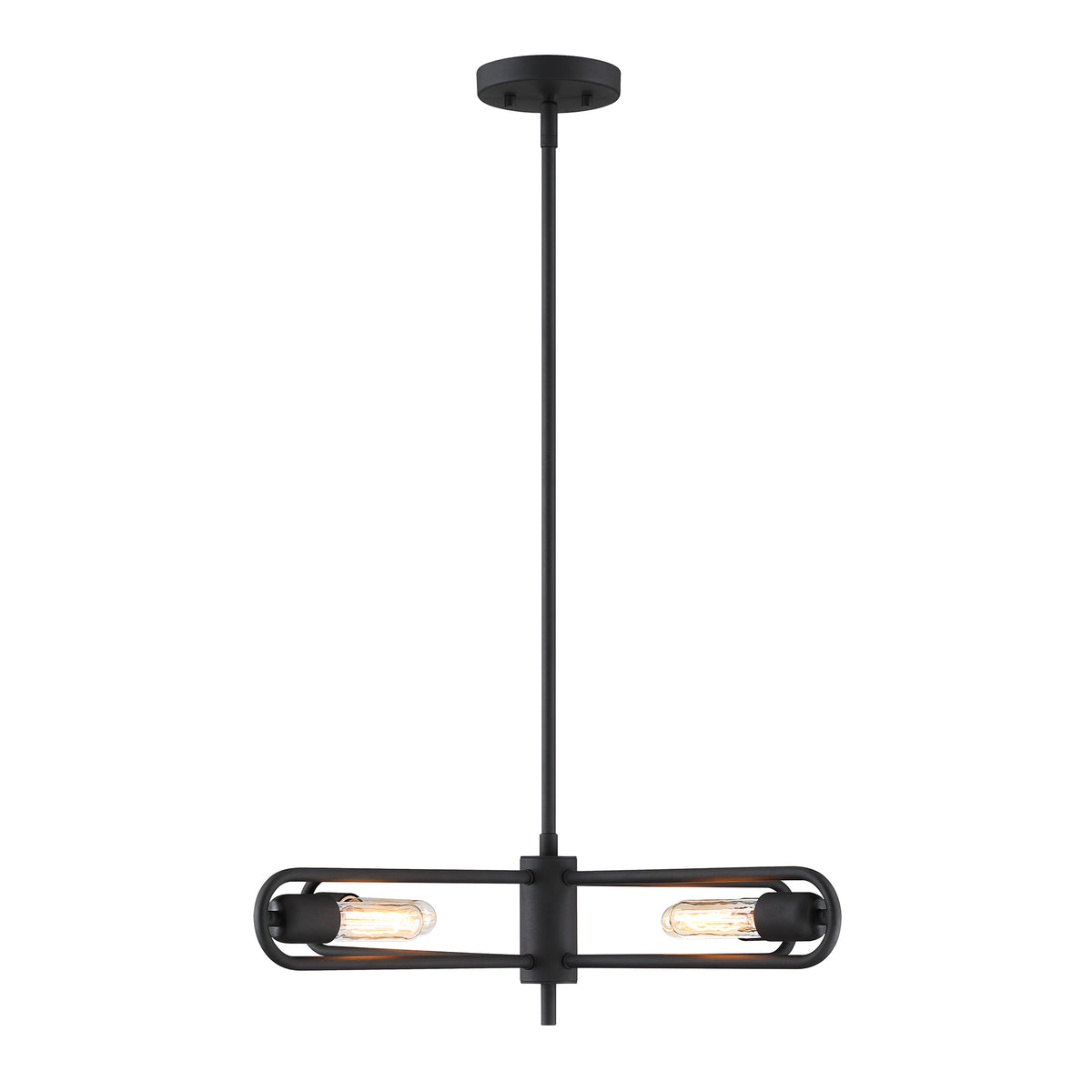 Lumi 60-Watt 4-Light Black Modern Cage Chandelier Convertible Semi Flush Mount for Living Rooms