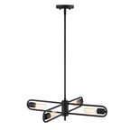 Lumi 60-Watt 4-Light Black Modern Cage Chandelier Convertible Semi Flush Mount for Living Rooms