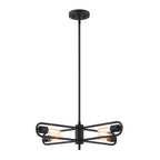 Lumi 60-Watt 4-Light Black Modern Cage Chandelier Convertible Semi Flush Mount for Living Rooms
