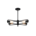 Lumi 60-Watt 4-Light Black Modern Cage Chandelier Convertible Semi Flush Mount for Living Rooms