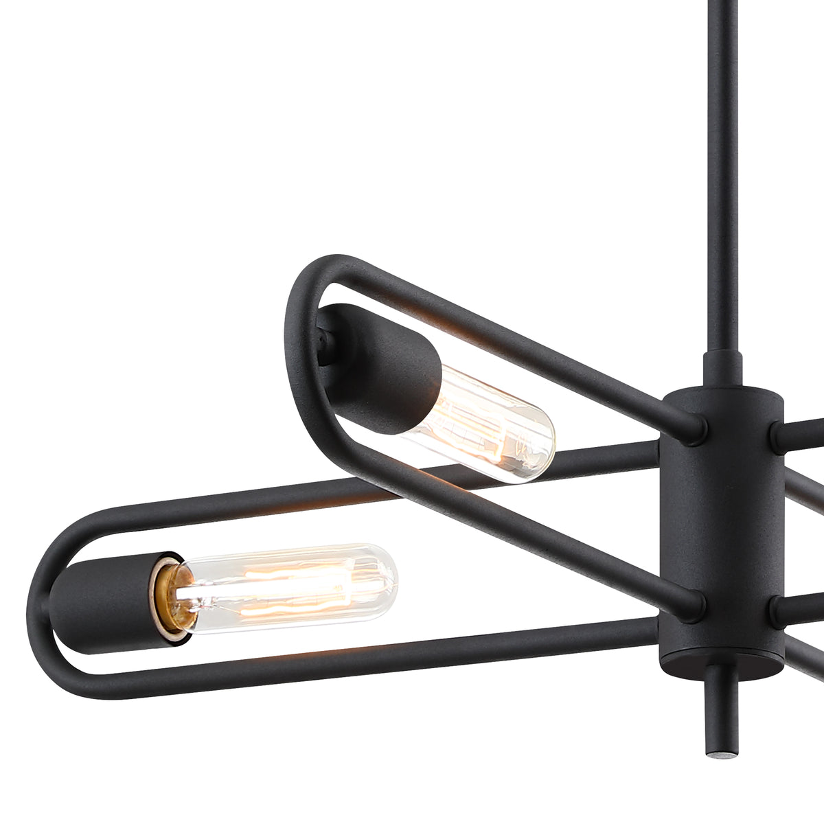 Lumi 60-Watt 4-Light Black Modern Cage Chandelier Convertible Semi Flush Mount for Living Rooms