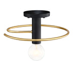 Stella 12 in. 1-Light Matte Black Modern Entryway Semi-Flush Mount with No Bulb Included