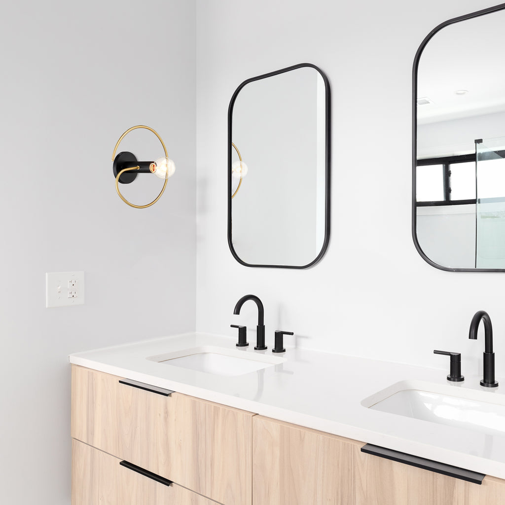 Stella 12 in. 1-Light Matte Black Modern Entryway Semi-Flush Mount with No Bulb Included