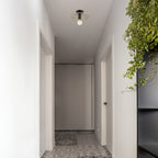 Stella 12 in. 1-Light Matte Black Modern Entryway Semi-Flush Mount with No Bulb Included