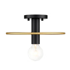 Stella 12 in. 1-Light Matte Black Modern Entryway Semi-Flush Mount with No Bulb Included