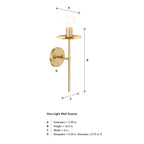 Fleur 6 in. 1-Light Brushed Gold Modern Wall Sconce