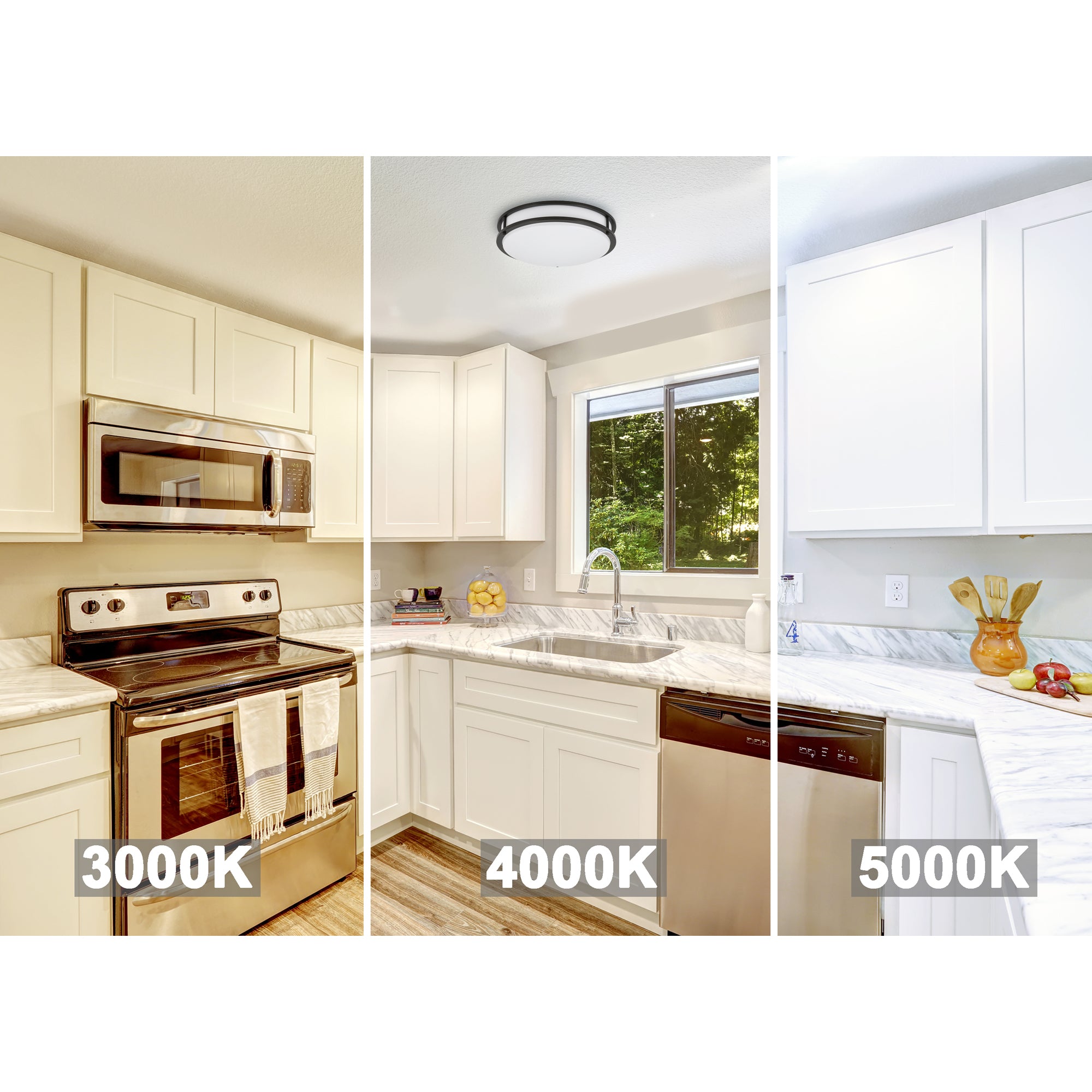 Round Integrated LED Flush Mount, 3 CCT