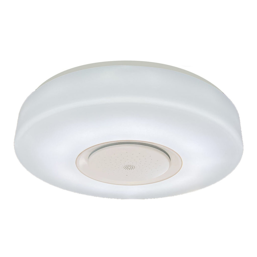 15 in. Adonis White Voice Control Selectable CCT LED Round Ceiling Light Flush Mount
