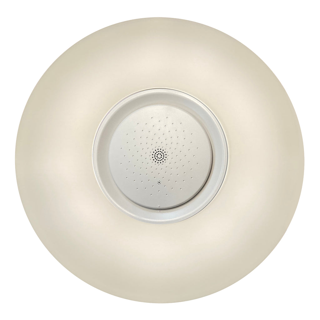 15 in. Adonis White Voice Control Selectable CCT LED Round Ceiling Light Flush Mount
