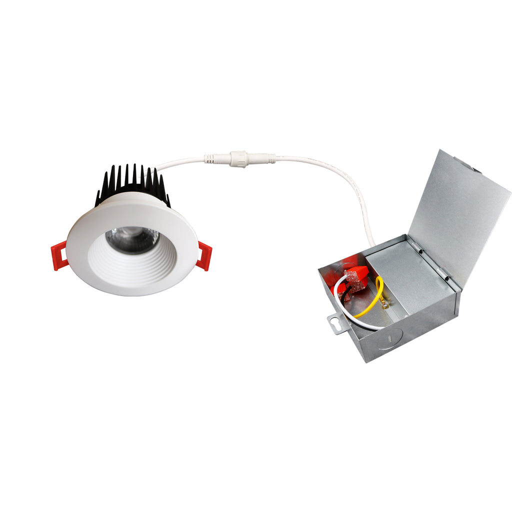 3 in. White 3000K/4000K Canless Remodel Baffle Integrated LED Recessed Light Kit