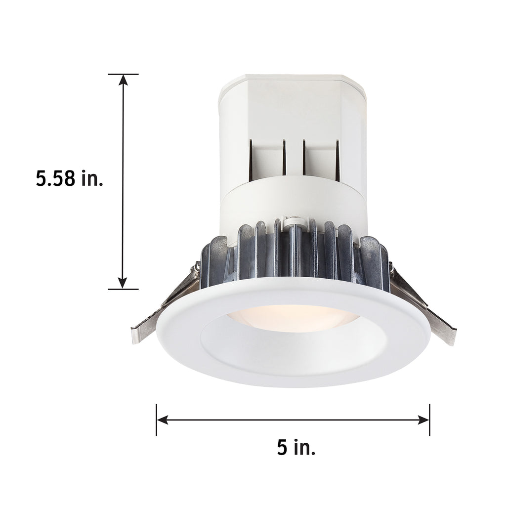Easy Up Integrated LED 4 in. Airtight Dimmable Canless Recessed Light Kit with J-Box and Magnetic White Trim