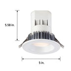 Easy Up Integrated LED 4 in. Airtight Dimmable Canless Recessed Light Kit with J-Box and Magnetic White Trim