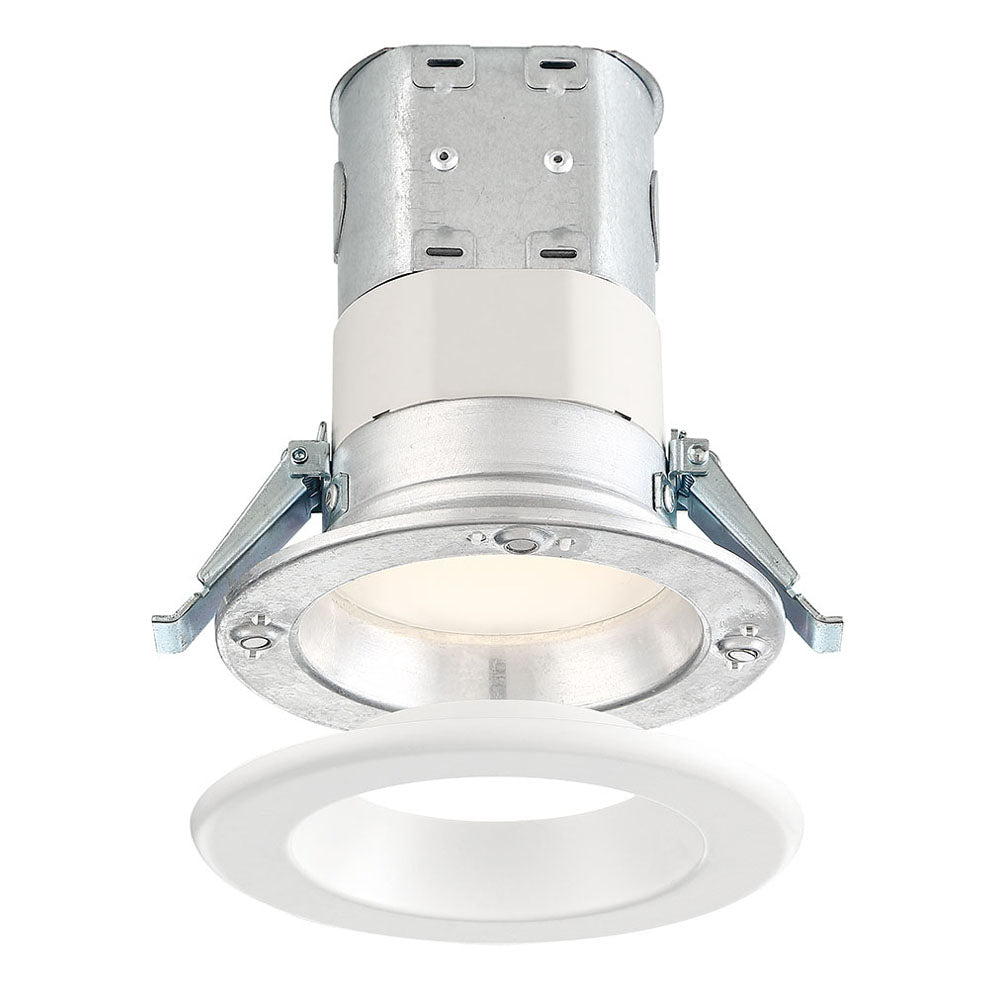 Easy Up Integrated LED 4 in. Airtight Dimmable Canless Recessed Light Kit with Magnetic White Trim