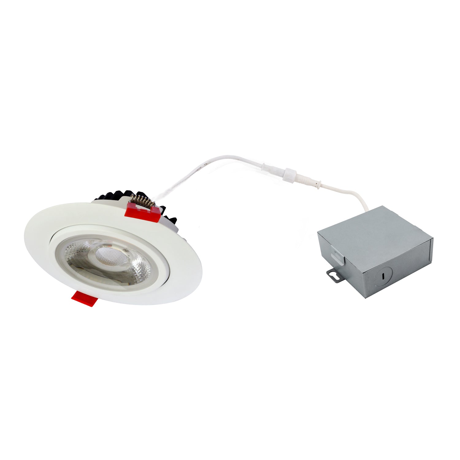 4 in. Integrated LED Directional Gimbal Airtight Canless Recessed Light Kit with White Trim