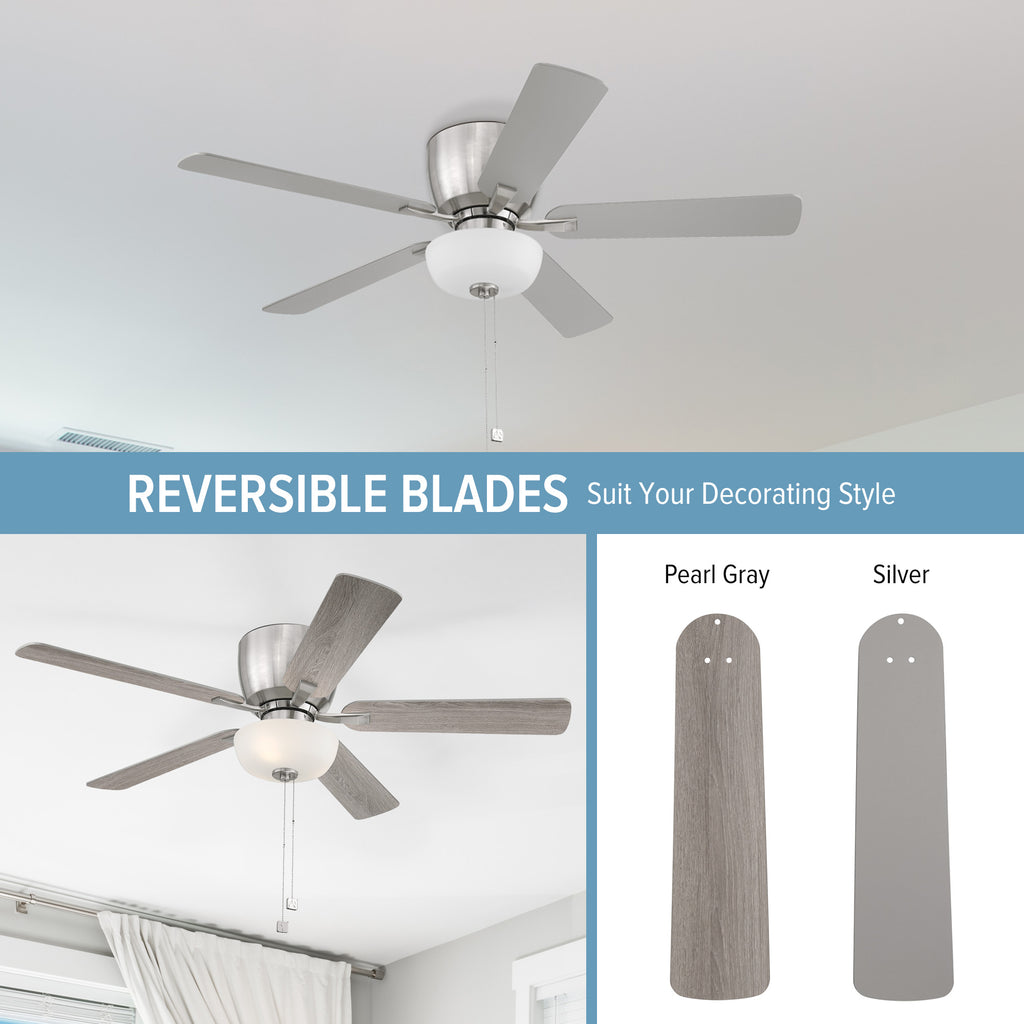 Gallant 52 in. Indoor/Covered Outdoor Ceiling Fan with Included LED Bulbs, Pull Chain Control