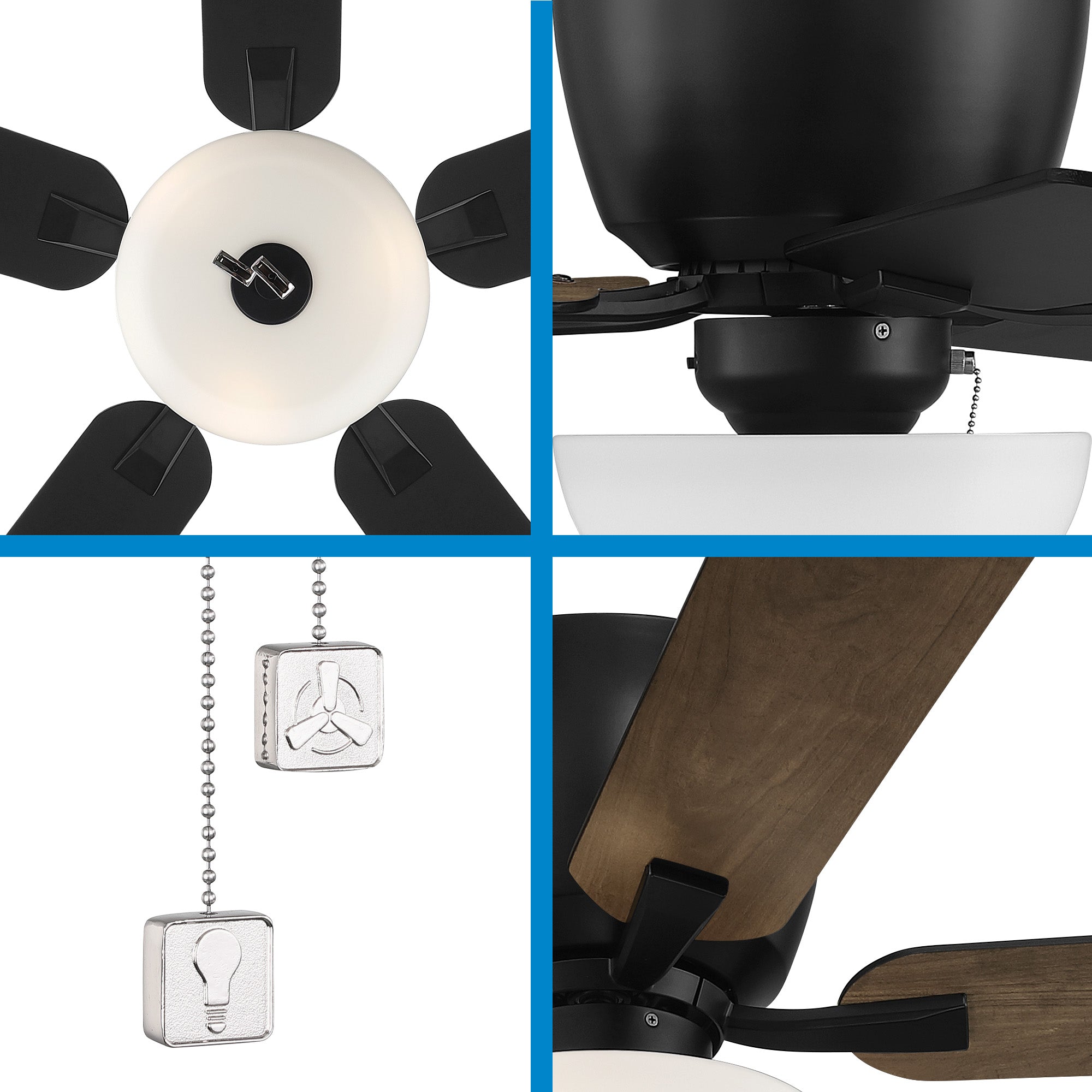 Gallant 52 in. Indoor/Covered Outdoor Ceiling Fan with Included LED Bulbs, Pull Chain Control