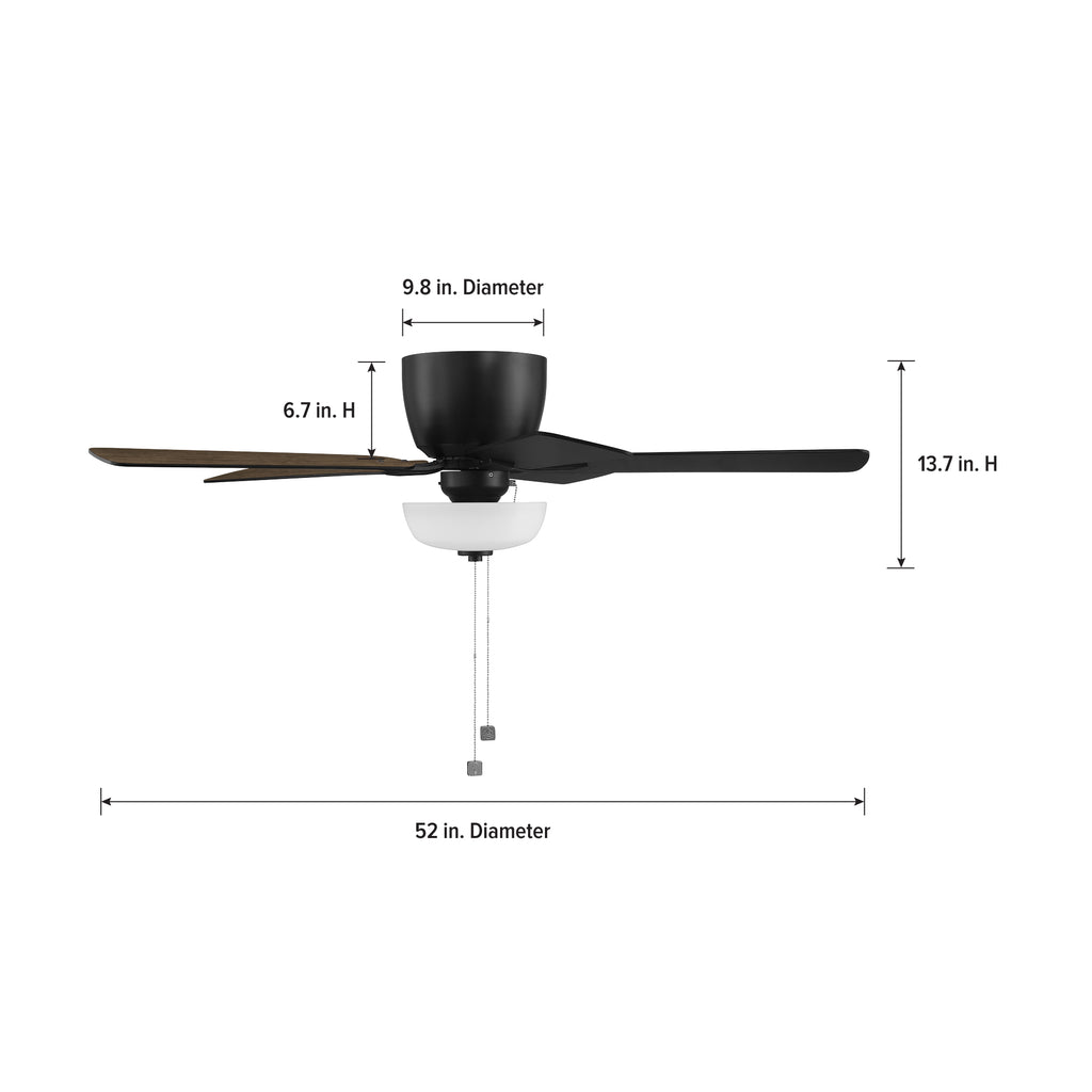 Gallant 52 in. Indoor/Covered Outdoor Ceiling Fan with Included LED Bulbs, Pull Chain Control