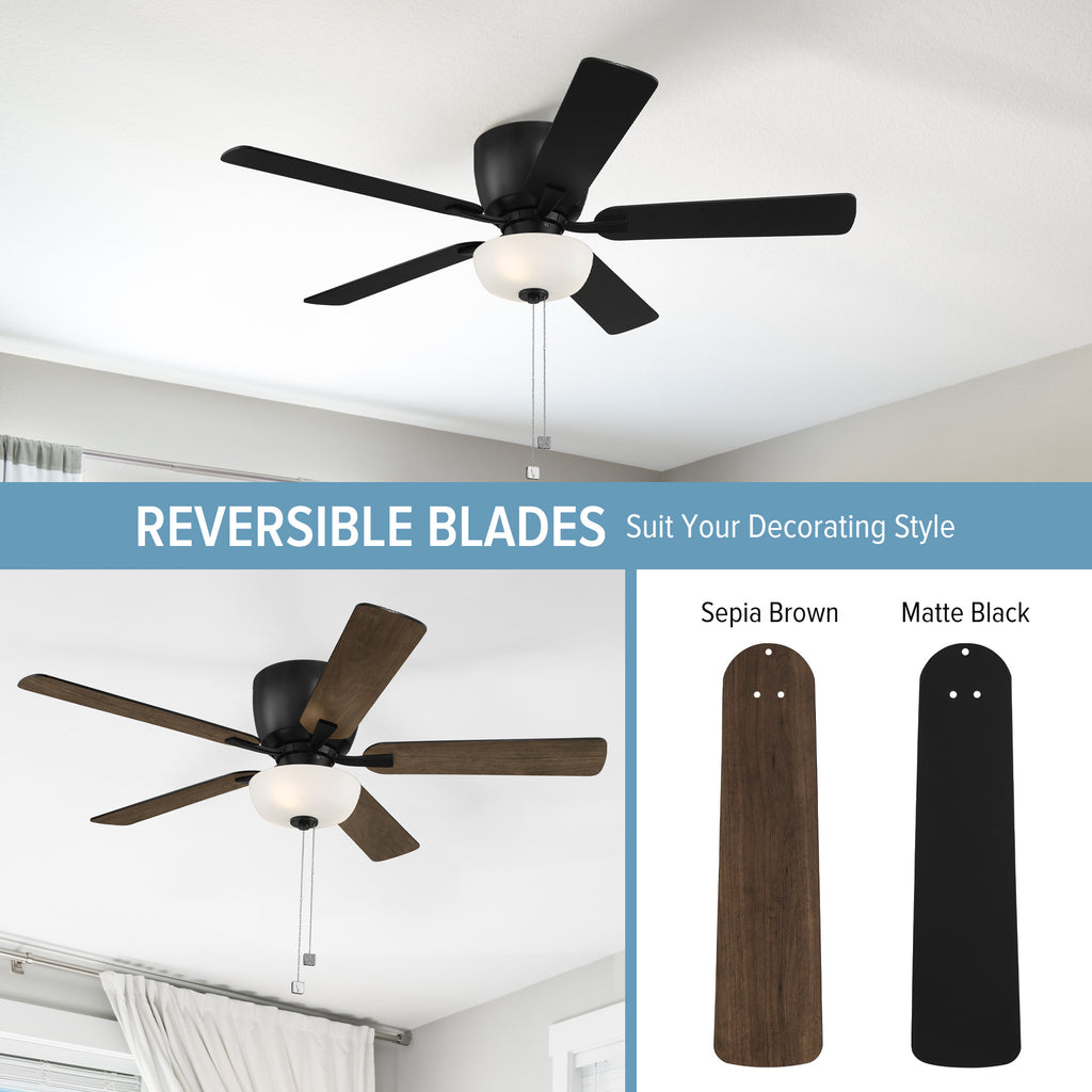 Gallant 52 in. Indoor/Covered Outdoor Ceiling Fan with Included LED Bulbs, Pull Chain Control