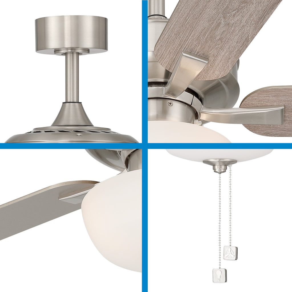 Gallant II 52 in. Indoor/Covered Outdoor Transitional Ceiling Fan with (3) 3000K LED Bulbs Included