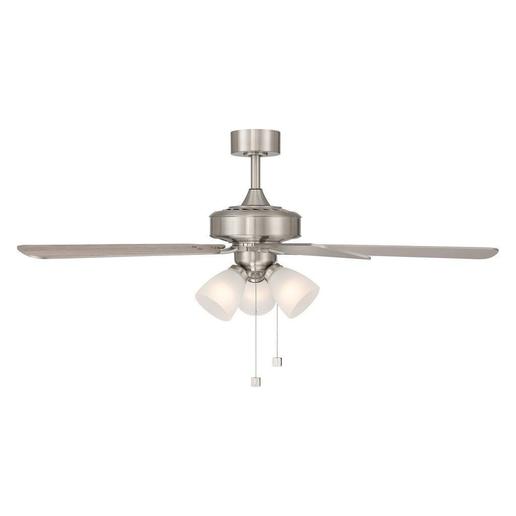 Stellant II 52 in. Indoor/Covered Outdoor Traditional Ceiling Fan with (3) 3000K LED Bulbs Included