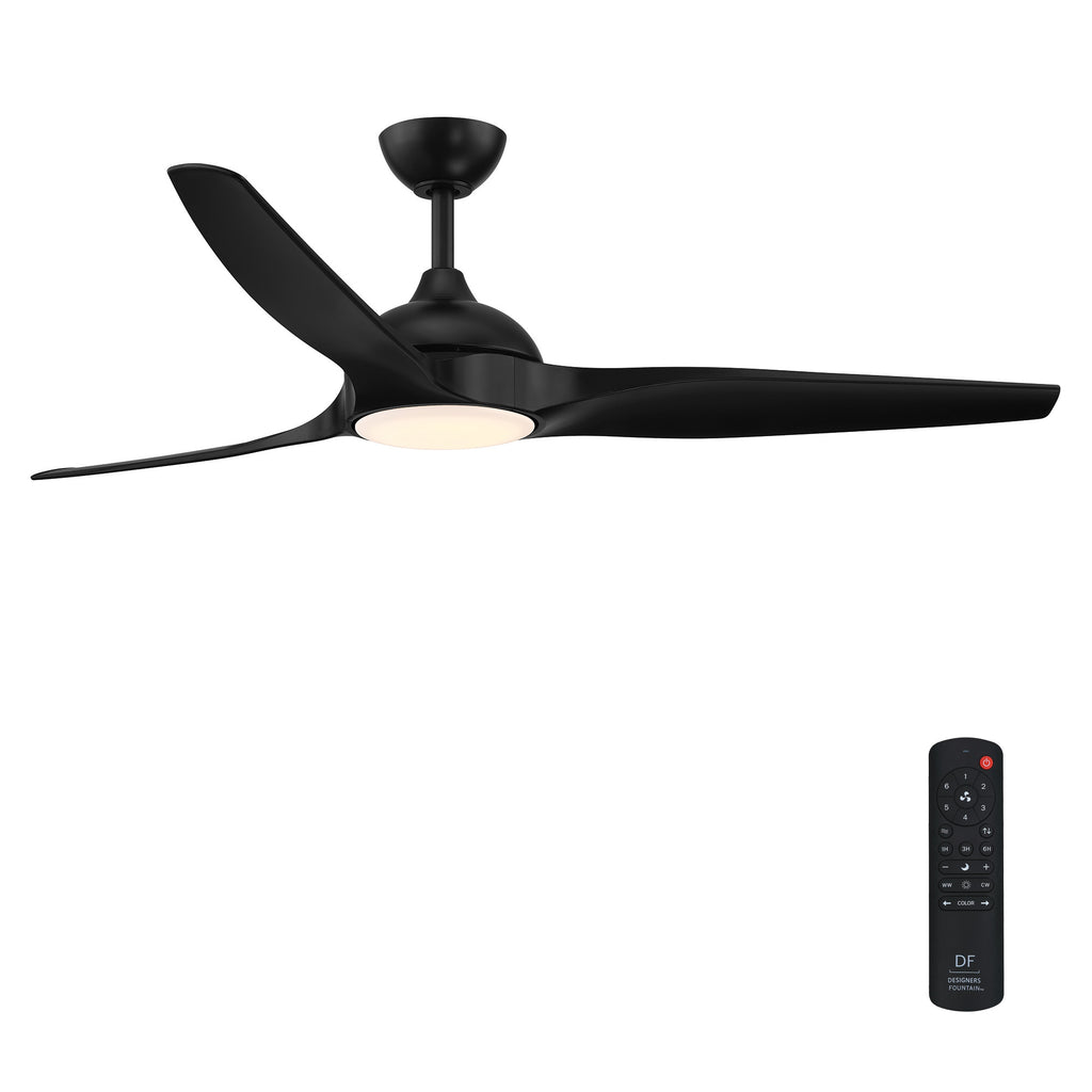 Arcas Outdoor Integrated LED Ceiling Fan with 5 CCT and 7 RGB Selections, Remote Included