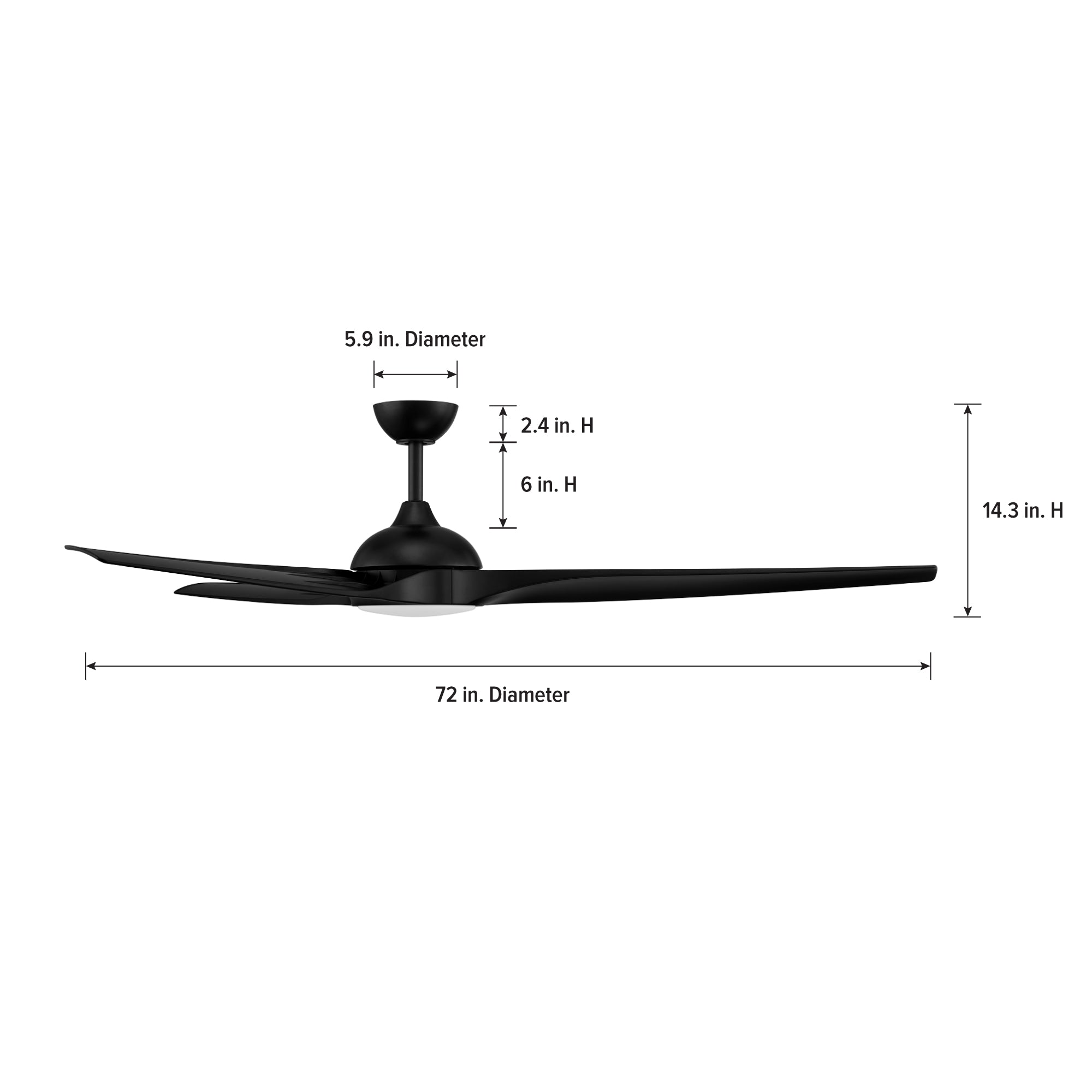 Arcas Outdoor Integrated LED Ceiling Fan with 5 CCT and 7 RGB Selections, Remote Included