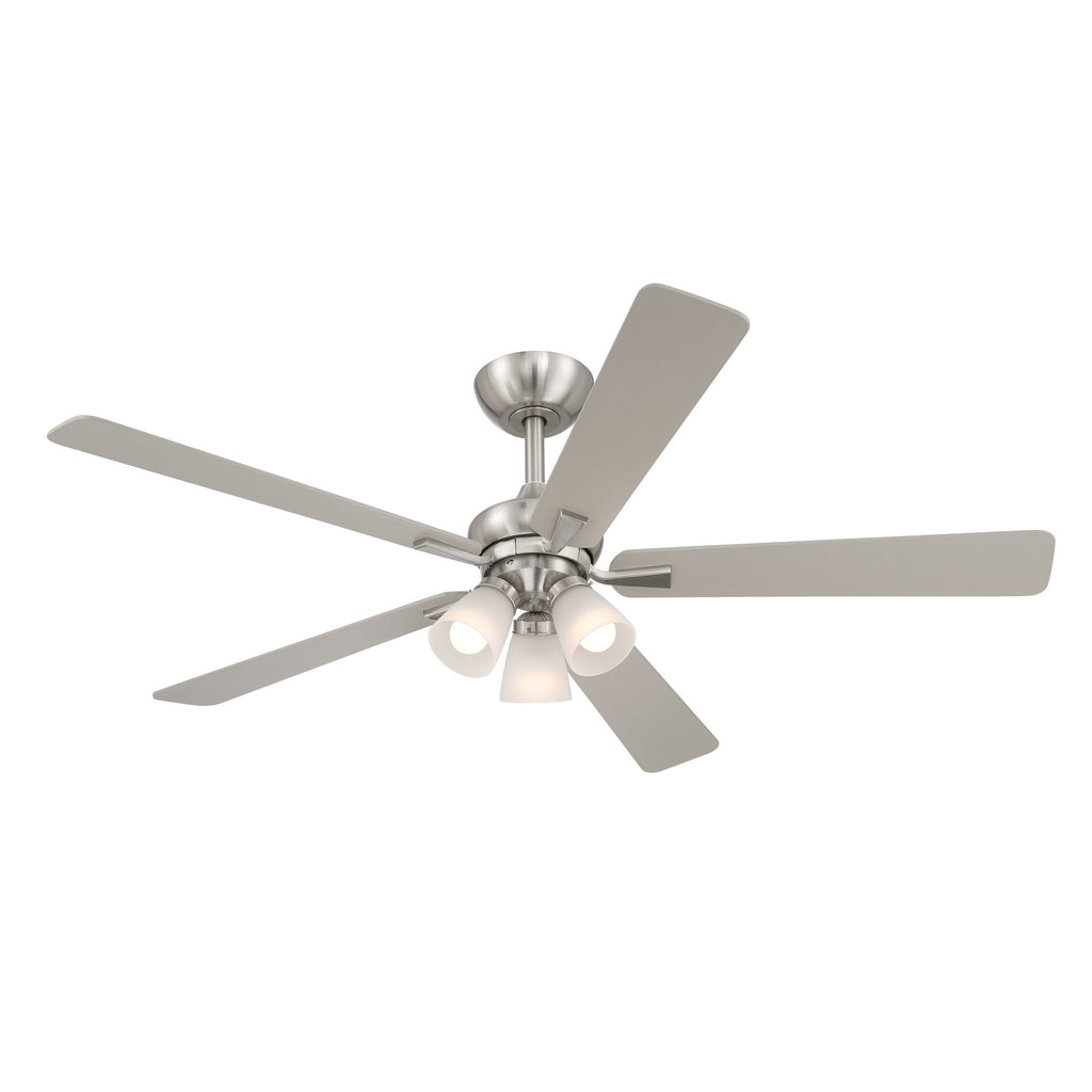 Charney 52 in. Indoor Traditional Ceiling Fan with (3) 3000K LED Bulbs, Remote Included