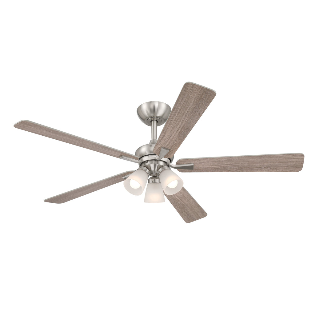 Charney 52 in. Indoor Traditional Ceiling Fan with (3) 3000K LED Bulbs, Remote Included