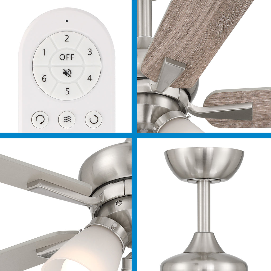 Charney 52 in. Indoor Traditional Ceiling Fan with (3) 3000K LED Bulbs, Remote Included