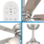 Charney 52 in. Indoor Traditional Ceiling Fan with (3) 3000K LED Bulbs, Remote Included