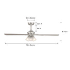 Charney 52 in. Indoor Traditional Ceiling Fan with (3) 3000K LED Bulbs, Remote Included