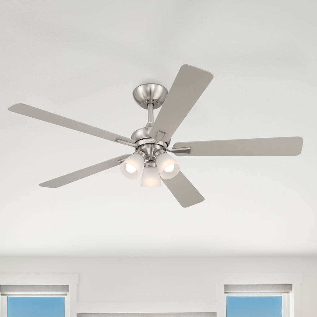 Charney 52 in. Indoor Traditional Ceiling Fan with (3) 3000K LED Bulbs, Remote Included