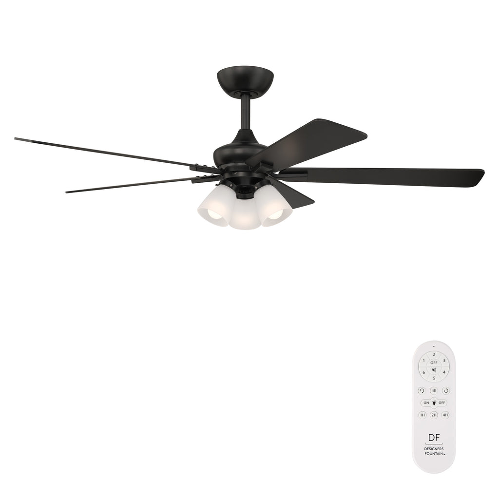 Charney 52 in. Indoor Traditional Ceiling Fan with (3) 3000K LED Bulbs, Remote Included