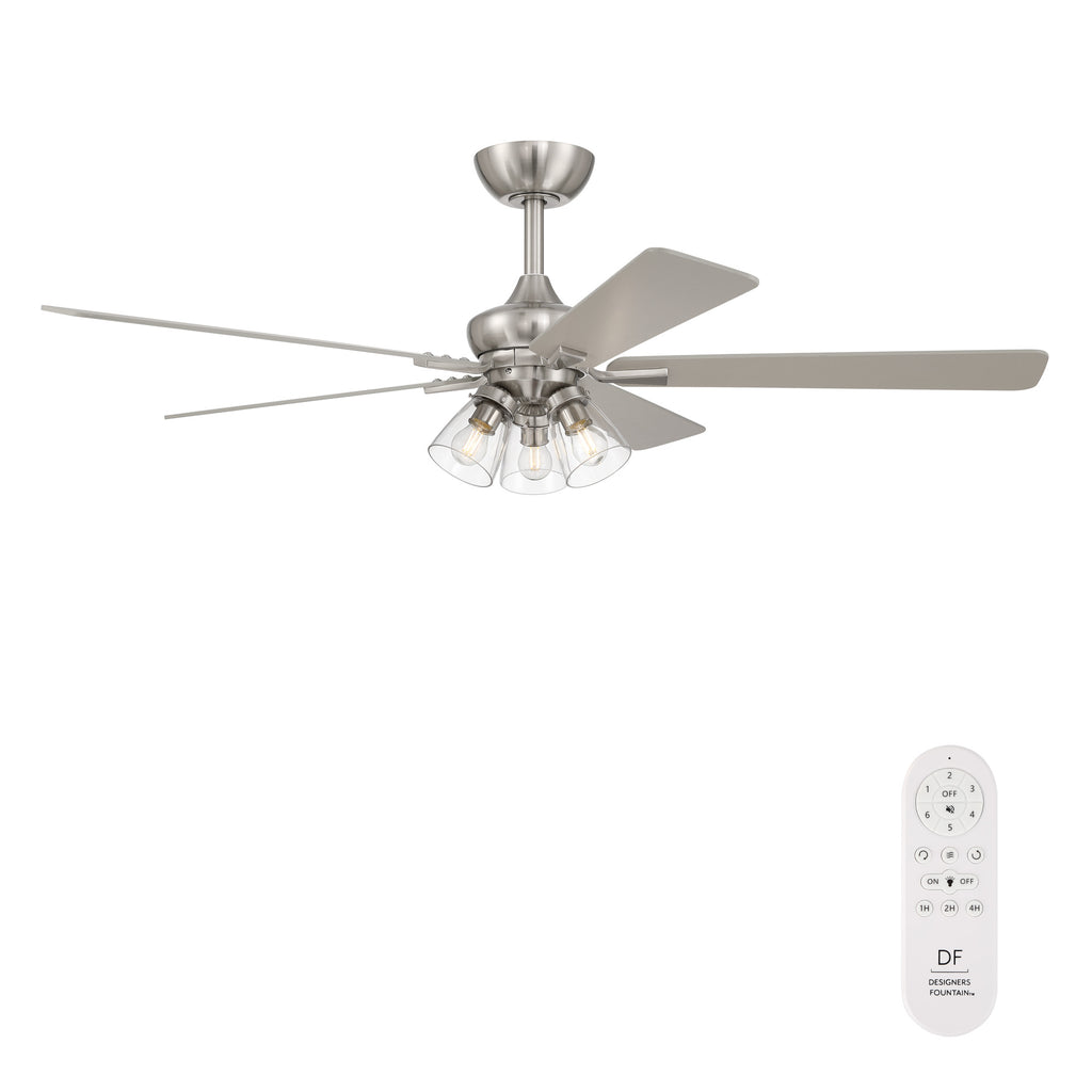 Charney 52 in. Indoor Traditional Ceiling Fan with (3) 3000K LED Bulbs, Remote Included