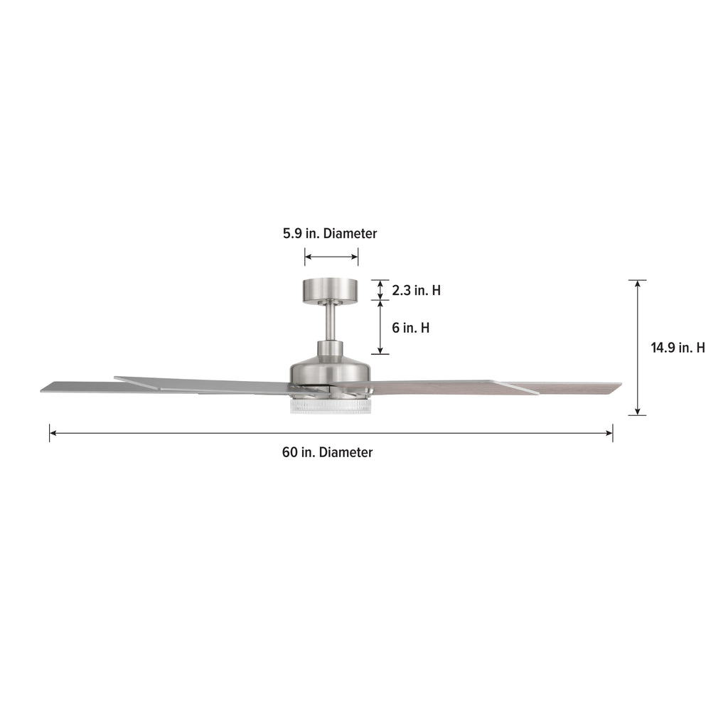 Chillion 60 in. Indoor/Covered Outdoor LED Ceiling Fan with 5 CCT and 7 RGB Selections, Remote Included