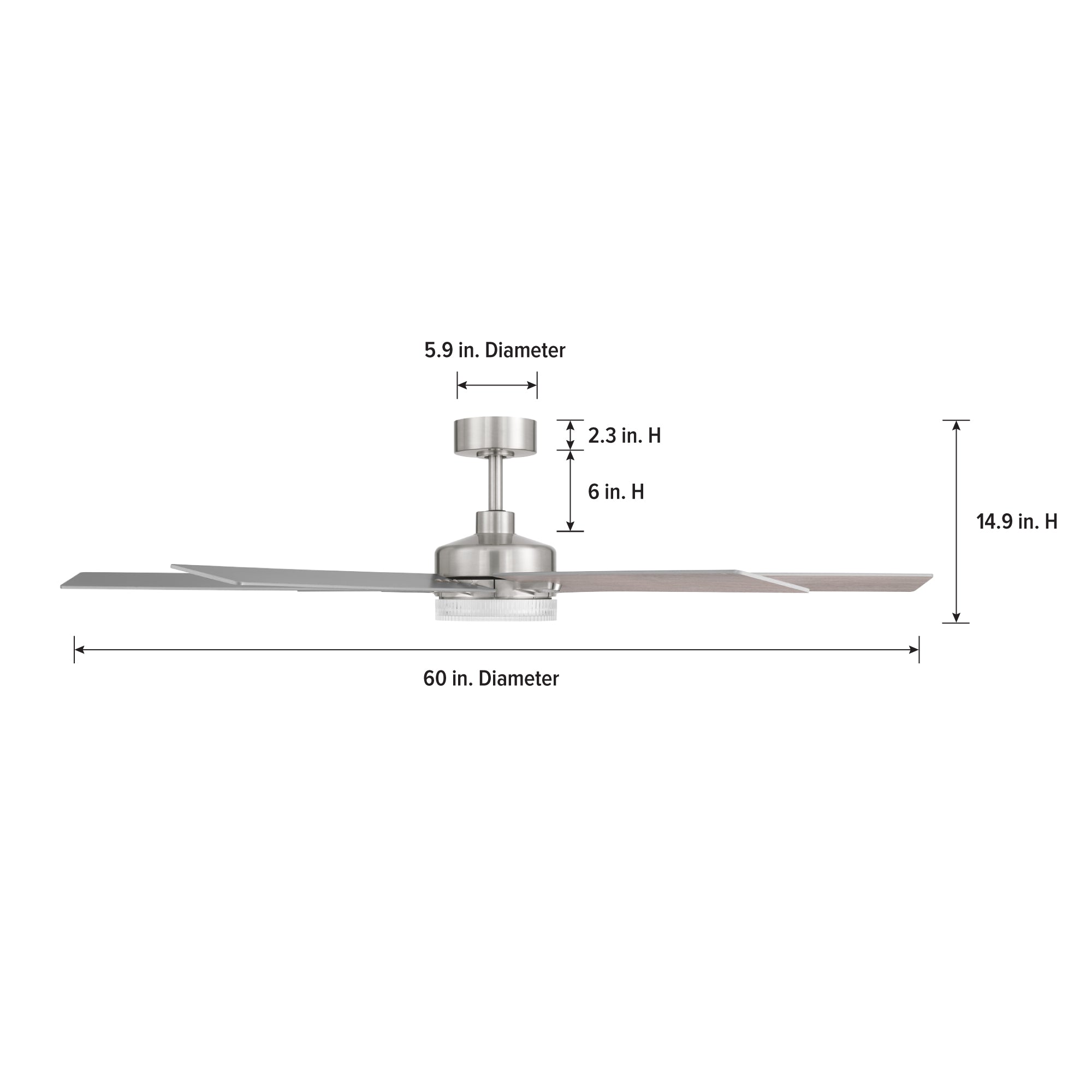Chillion 60 in. Indoor/Covered Outdoor LED Ceiling Fan with 5 CCT and 7 RGB Selections, Remote Included