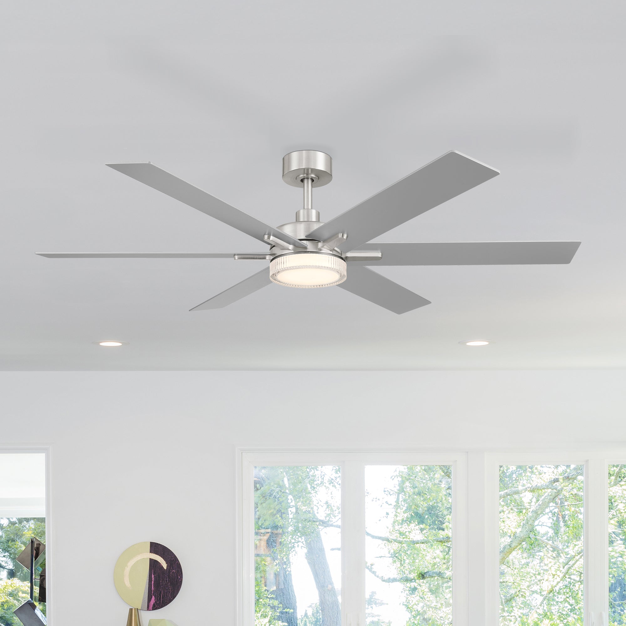 Chillion 60 in. Indoor/Covered Outdoor LED Ceiling Fan with 5 CCT and 7 RGB Selections, Remote Included