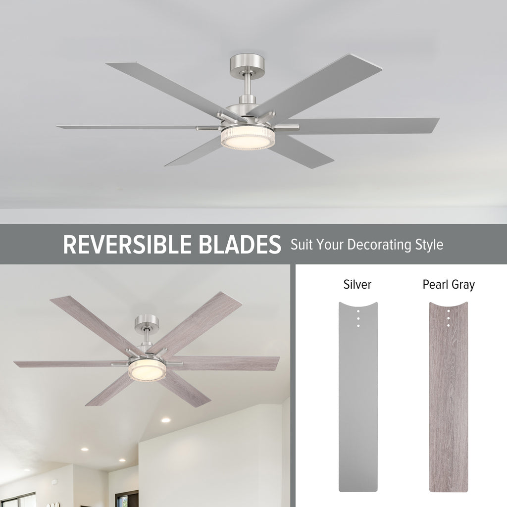 Chillion 60 in. Indoor/Covered Outdoor LED Ceiling Fan with 5 CCT and 7 RGB Selections, Remote Included