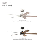 Cory 52 in. Indoor/Covered Outdoor Modern Ceiling Fan with Integrated 3000K LED w/ Remote Control