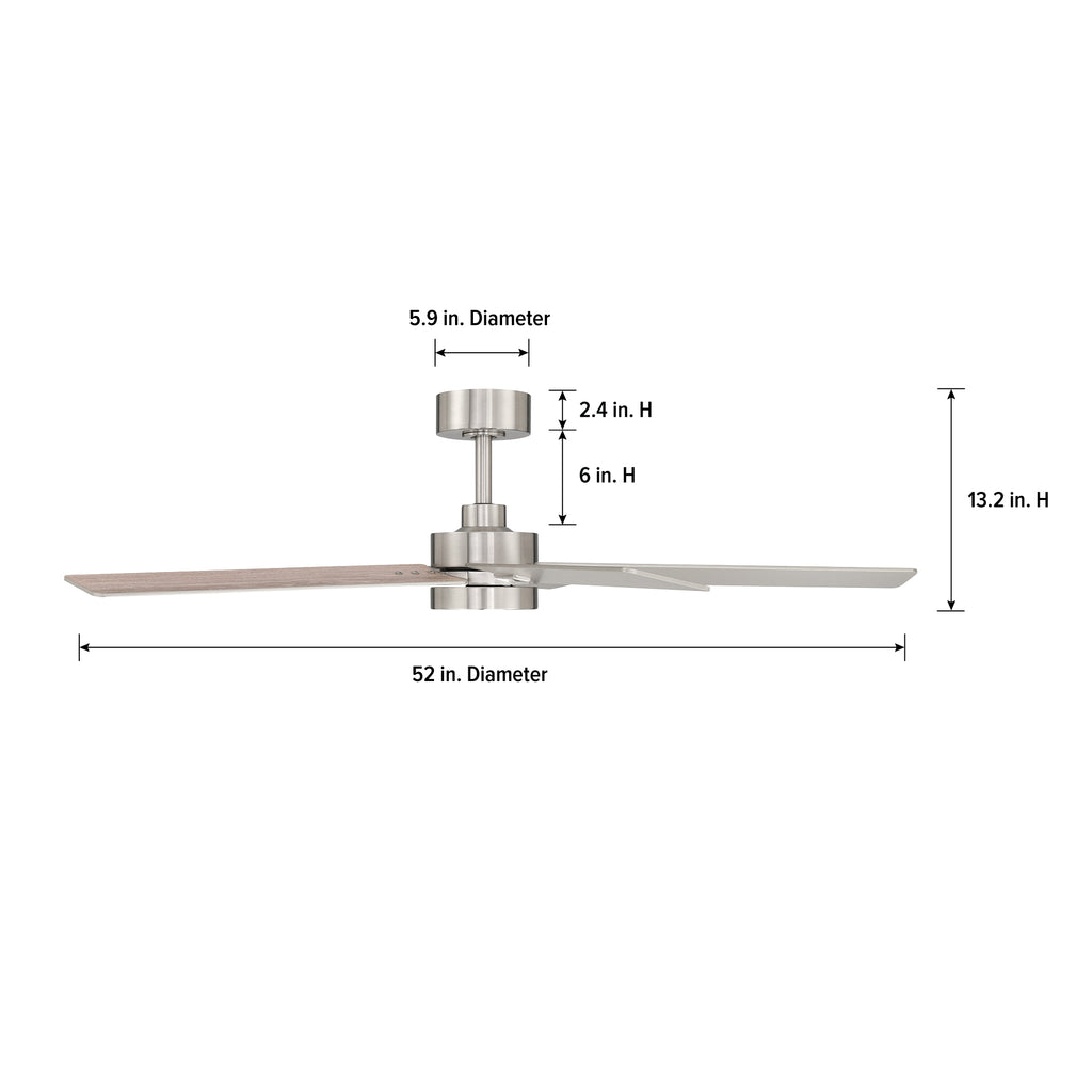 Cory 52 in. Indoor/Covered Outdoor Modern Ceiling Fan with Integrated 3000K LED w/ Remote Control