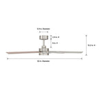Cory 52 in. Indoor/Covered Outdoor Modern Ceiling Fan with Integrated 3000K LED w/ Remote Control