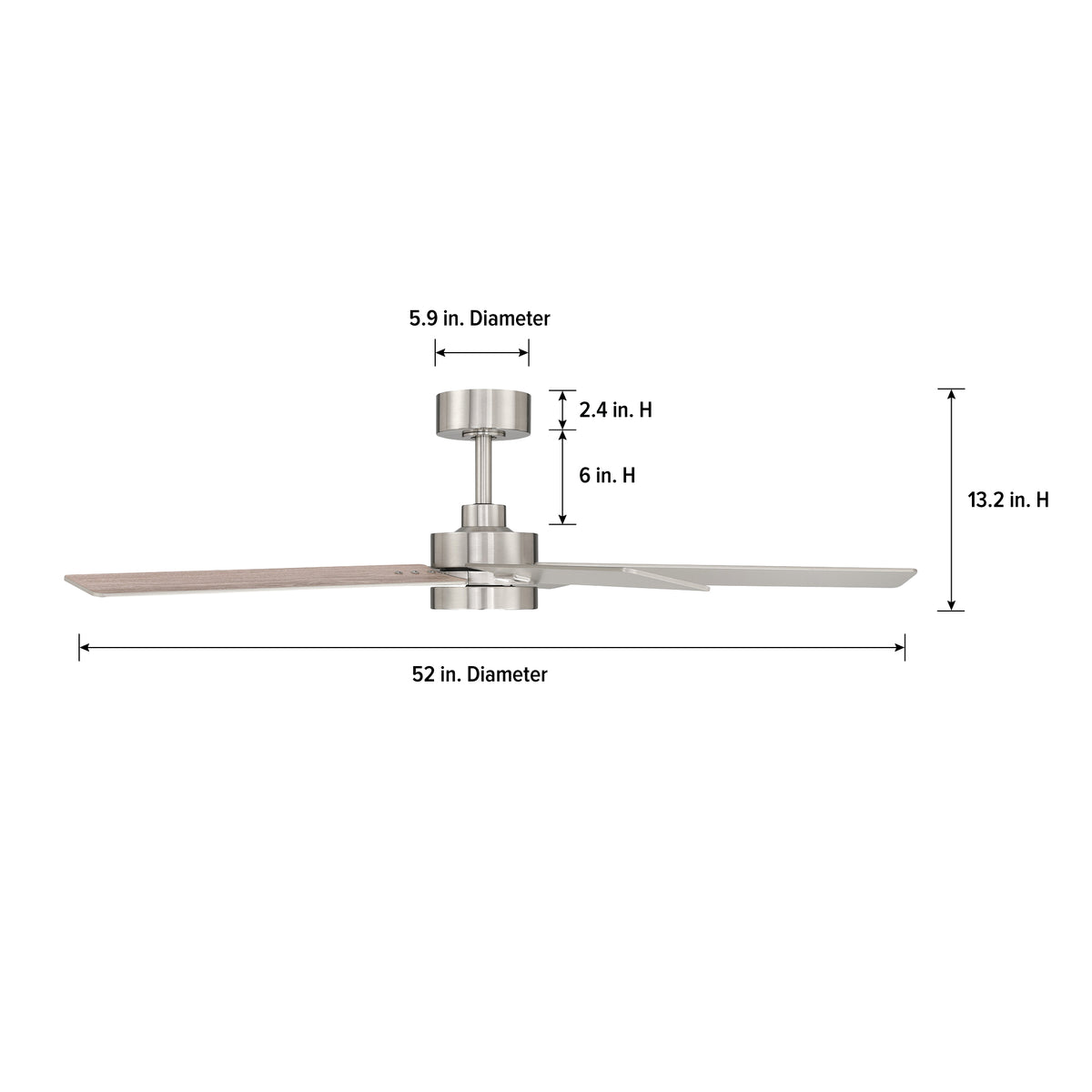 Cory 52 in. Indoor/Covered Outdoor Modern Ceiling Fan with Integrated 3000K LED w/ Remote Control