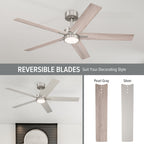 Cory 52 in. Indoor/Covered Outdoor Modern Ceiling Fan with Integrated 3000K LED w/ Remote Control