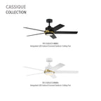 Cassique 52 in. Integrated LED Indoor/Outdoor Selectable CCT Ceiling Fan with Light, Remote Control