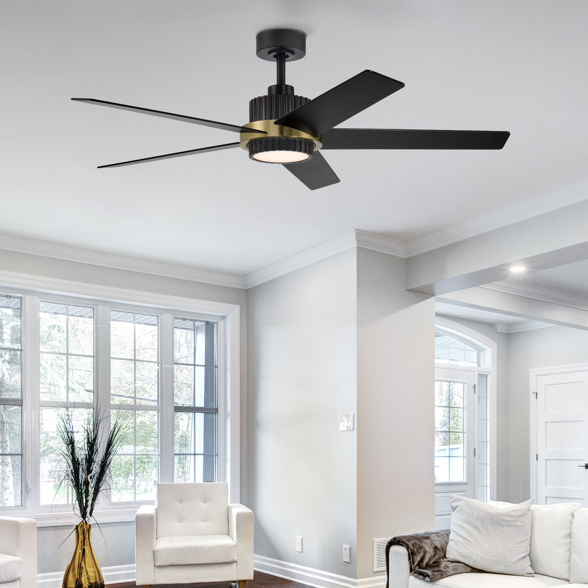 Cassique 52 in. Integrated LED Indoor/Outdoor Selectable CCT Ceiling Fan with Light, Remote Control
